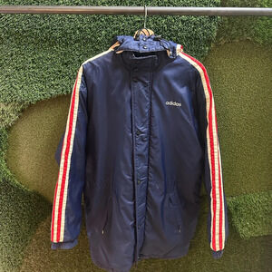 Vintage Adidas Spellout Long Jacket Small